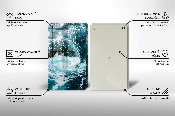 De vidrio templado Olas de agua espumosas