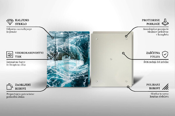 De vidrio templado Olas de agua espumosas