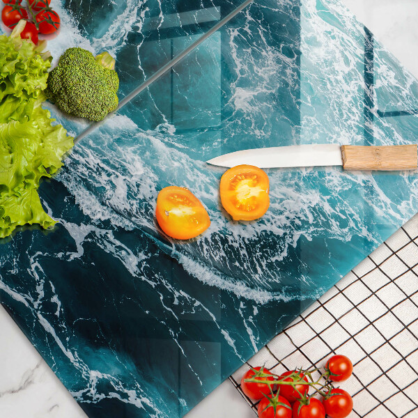 De vidrio templado Olas de agua espumosas