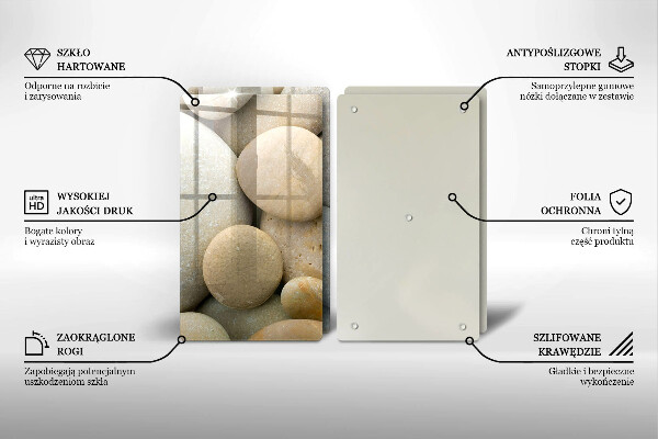 De vidrio templado Patrón de piedras ovaladas