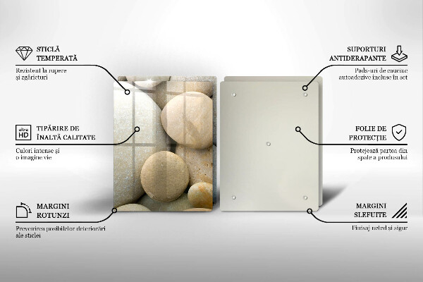 De vidrio templado Patrón de piedras ovaladas
