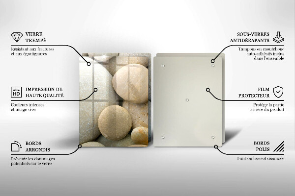De vidrio templado Patrón de piedras ovaladas