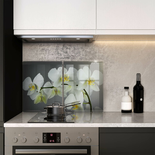 De vidrio templado Flores de orquídeas blancas