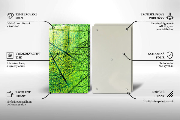 De vidrio templado Venas de las hojas naturales