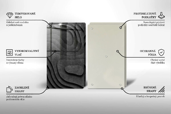 De vidrio templado Formas de piedra 3d