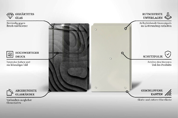 De vidrio templado Formas de piedra 3d