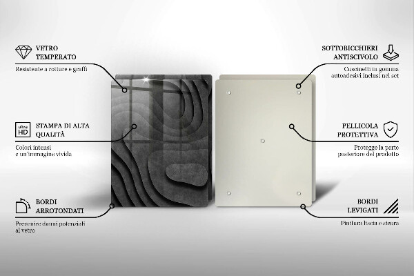 De vidrio templado Formas de piedra 3d
