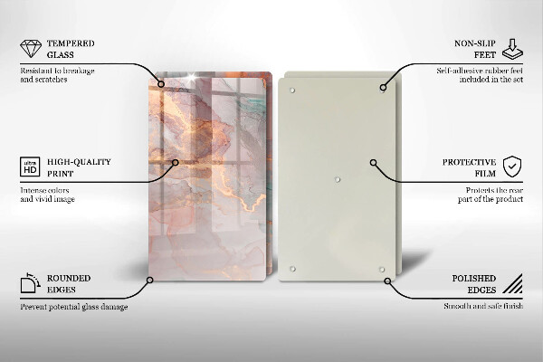 De vidrio templado Mármol con oro