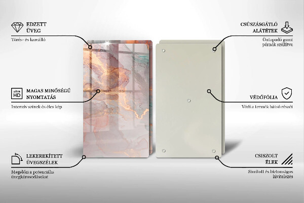 De vidrio templado Mármol con oro