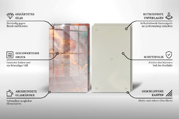 De vidrio templado Mármol con oro