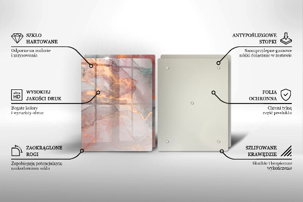 De vidrio templado Mármol con oro