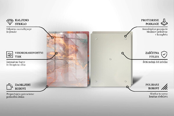 De vidrio templado Mármol con oro