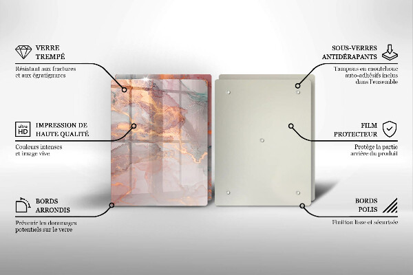 De vidrio templado Mármol con oro
