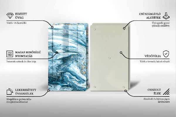 De vidrio templado Estructura con oro