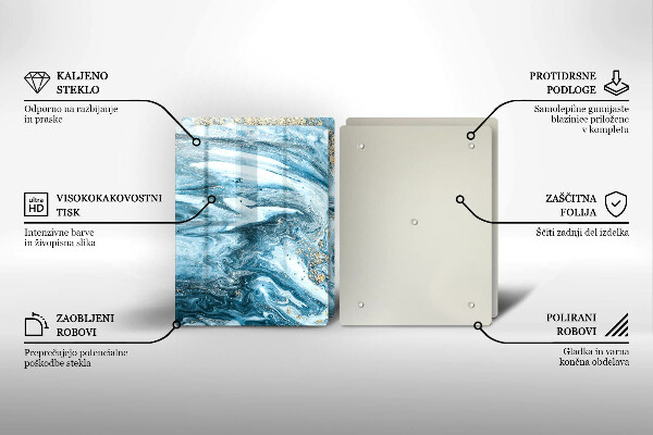 De vidrio templado Estructura con oro