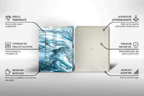 De vidrio templado Estructura con oro