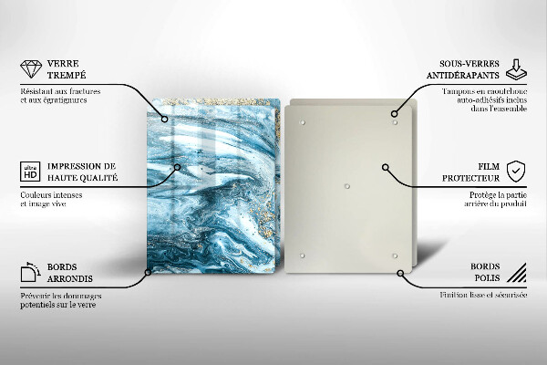De vidrio templado Estructura con oro