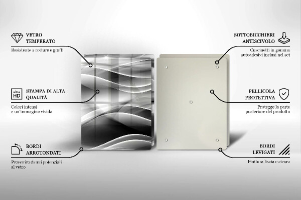 De vidrio templado Líneas suaves de abstracción