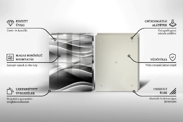 De vidrio templado Líneas suaves de abstracción