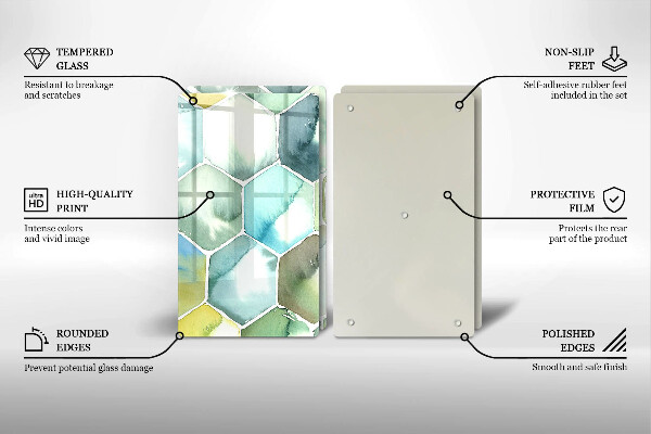 De vidrio templado Hexágonos de acuarela