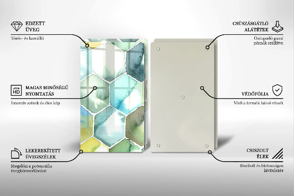 De vidrio templado Hexágonos de acuarela