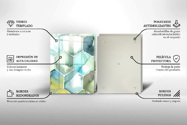 De vidrio templado Hexágonos de acuarela