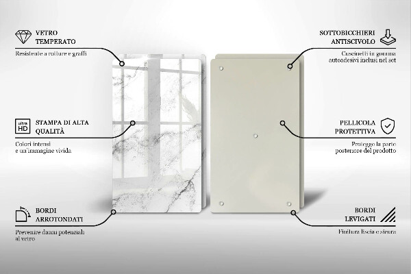 De vidrio templado Textura de mármol elegante
