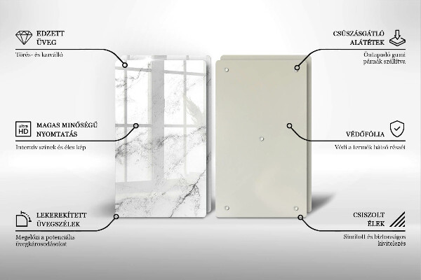 De vidrio templado Textura de mármol elegante