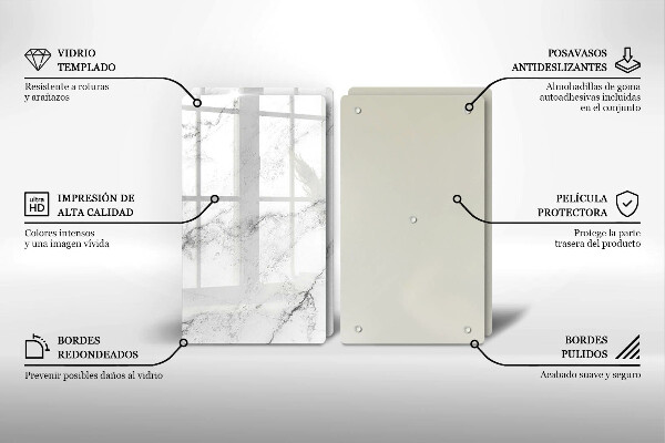 De vidrio templado Textura de mármol elegante