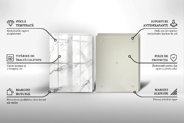De vidrio templado Textura de mármol elegante