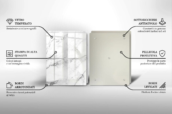 De vidrio templado Textura de mármol elegante