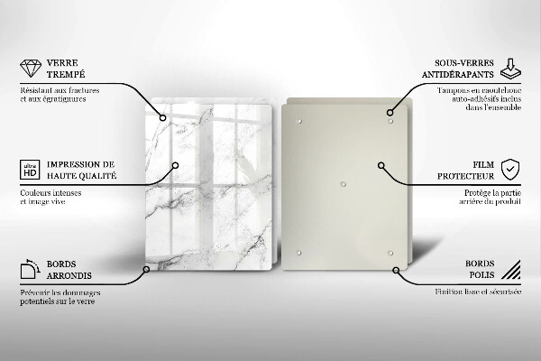 De vidrio templado Textura de mármol elegante