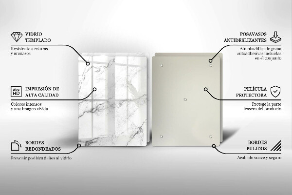 De vidrio templado Textura de mármol elegante