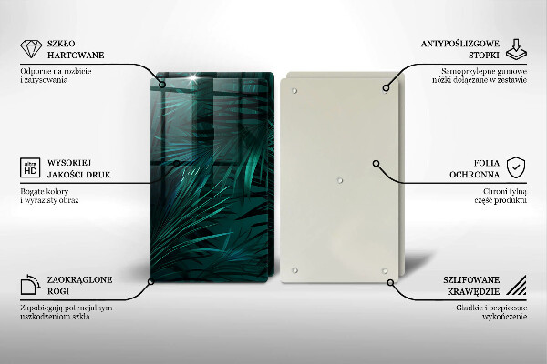 De vidrio templado Hojas de la selva salvaje