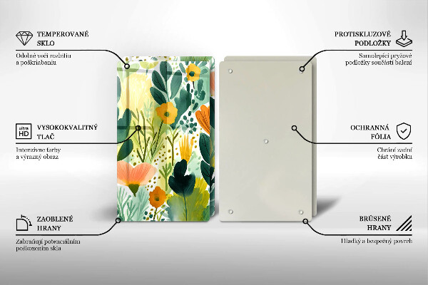 De vidrio templado Flores pintadas