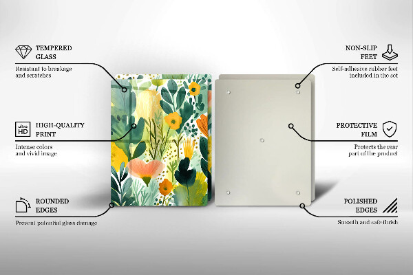 De vidrio templado Flores pintadas