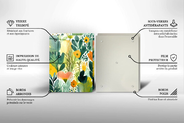 De vidrio templado Flores pintadas