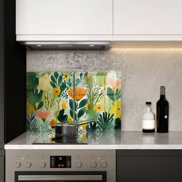 De vidrio templado Flores pintadas