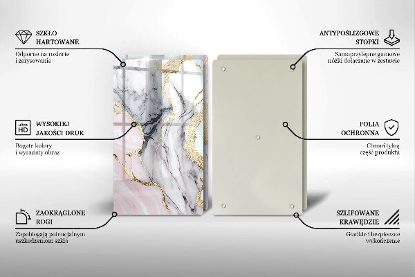 De vidrio templado Mármol pastel