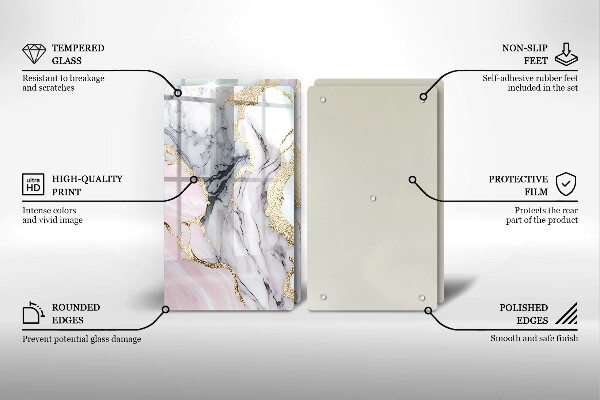 De vidrio templado Mármol pastel