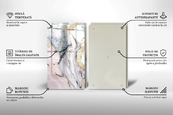 De vidrio templado Mármol pastel