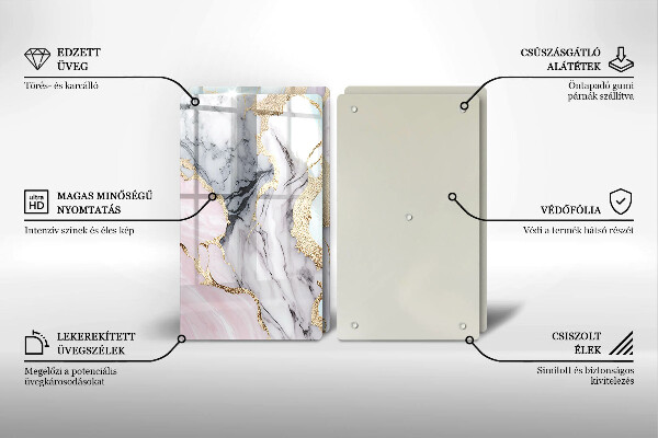 De vidrio templado Mármol pastel