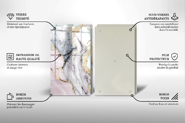 De vidrio templado Mármol pastel