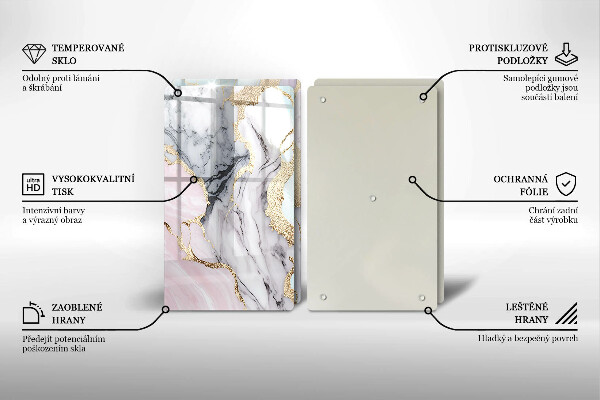 De vidrio templado Mármol pastel