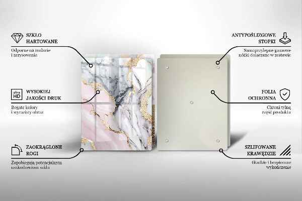 De vidrio templado Mármol pastel