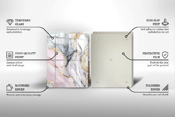 De vidrio templado Mármol pastel