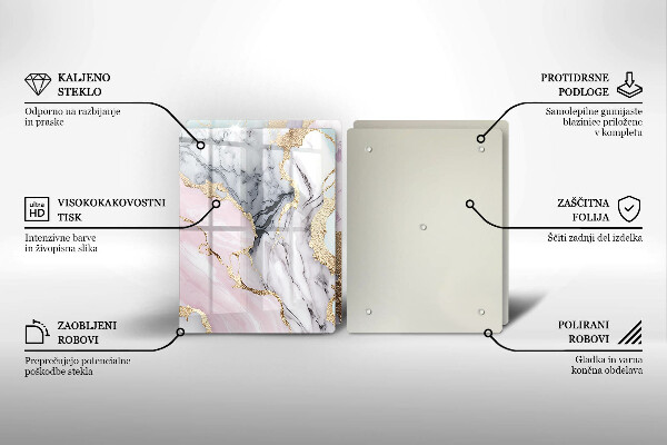 De vidrio templado Mármol pastel