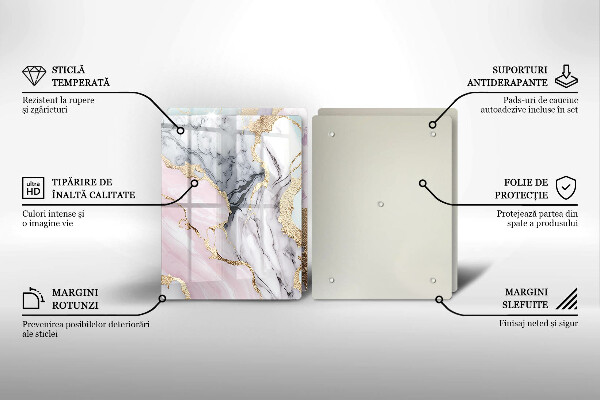 De vidrio templado Mármol pastel