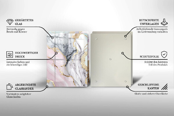 De vidrio templado Mármol pastel
