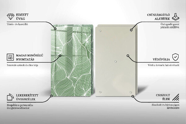 De vidrio templado Hojas lineales